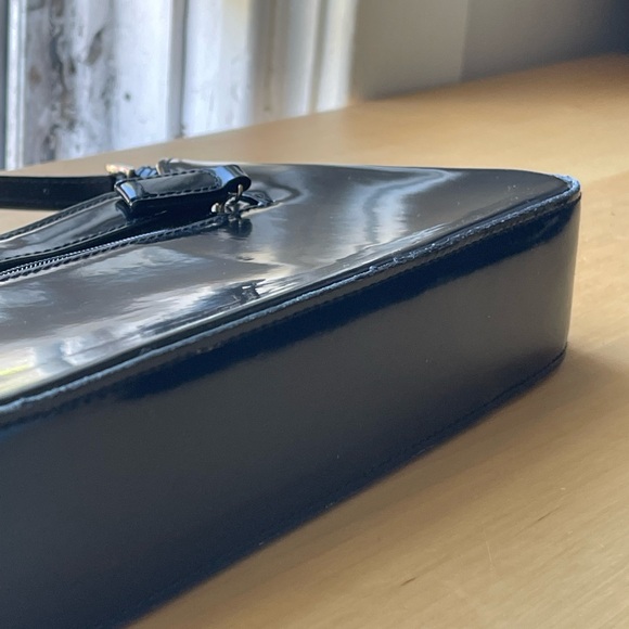 Colorblock Patent Leather Baguette Shoulder Bag - Picture 9 of 14